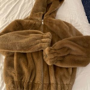 NWOT Helmut Lang Faux Fur Bomber Jacket size small